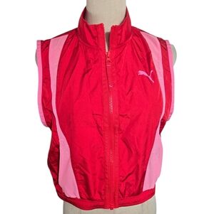 Puma Vibrant Red and Pink Nylon Vest NWT